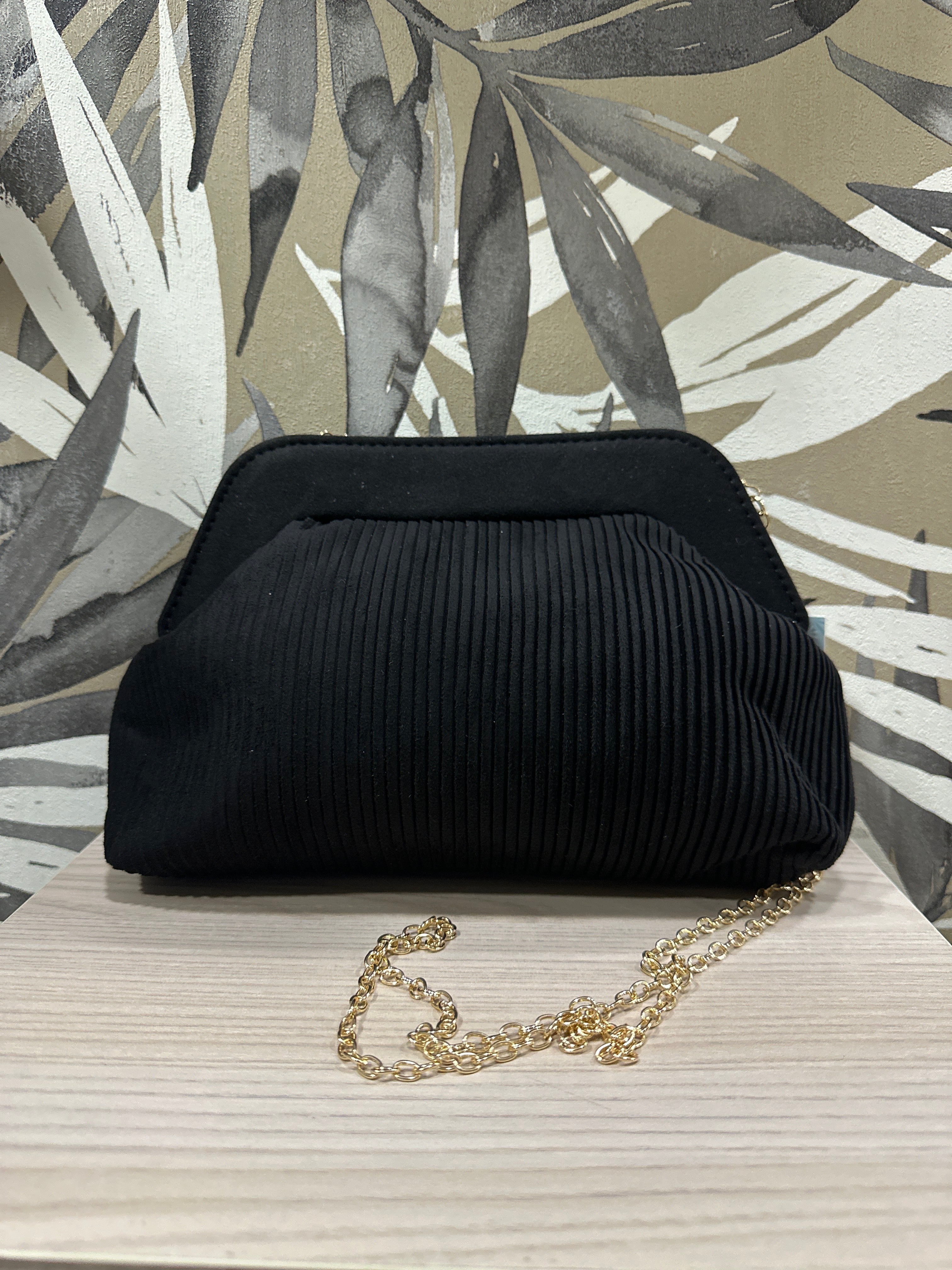 Pochette righe camoscio