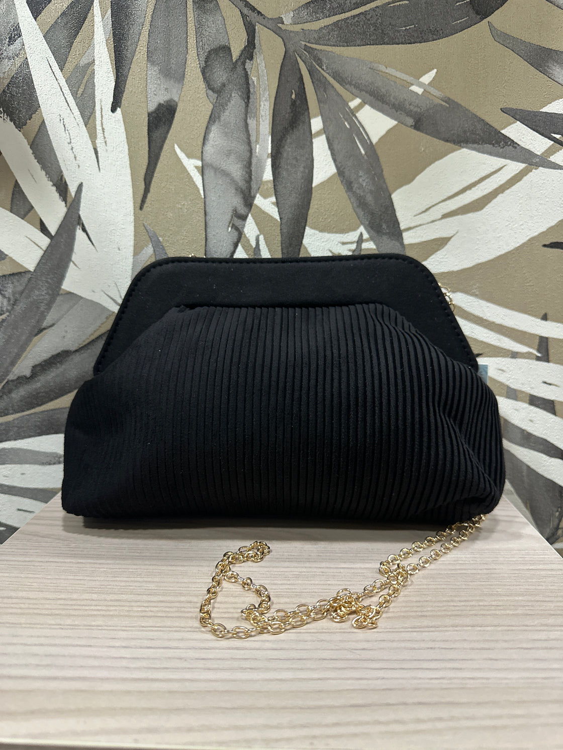 Pochette righe camoscio