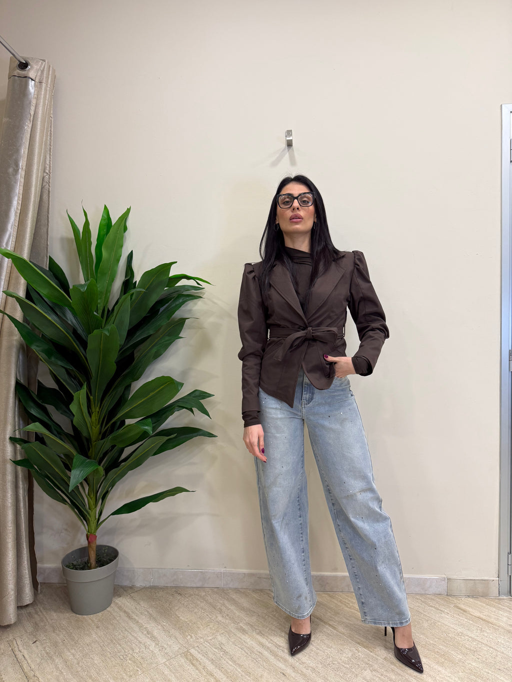 Jeans mod Zara con risvolto