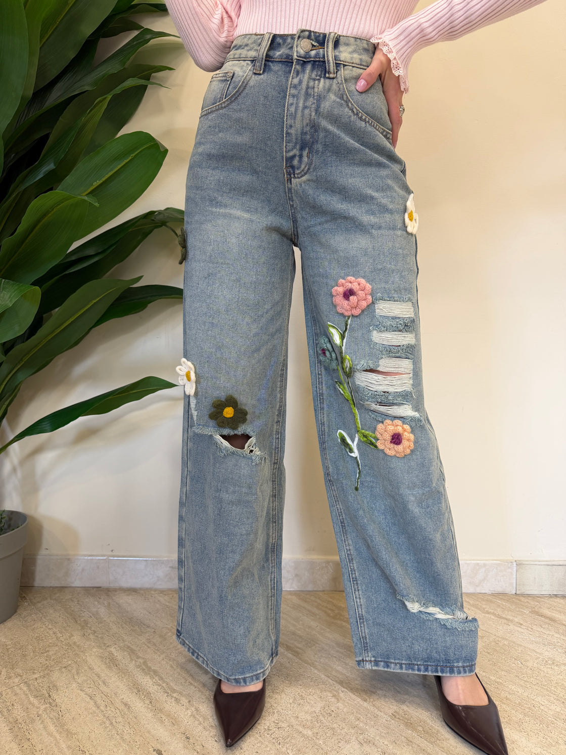 Jeans flowers