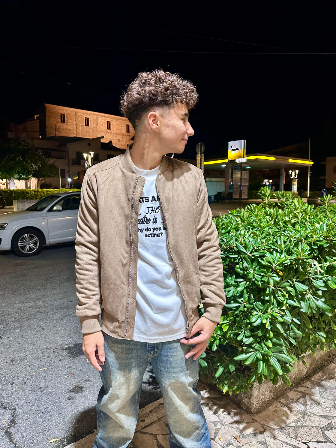 Giubbino camoscio beige