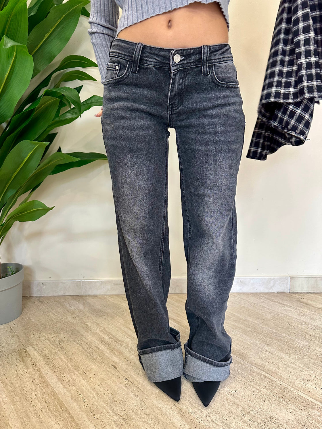 Jeans vita bassa nero