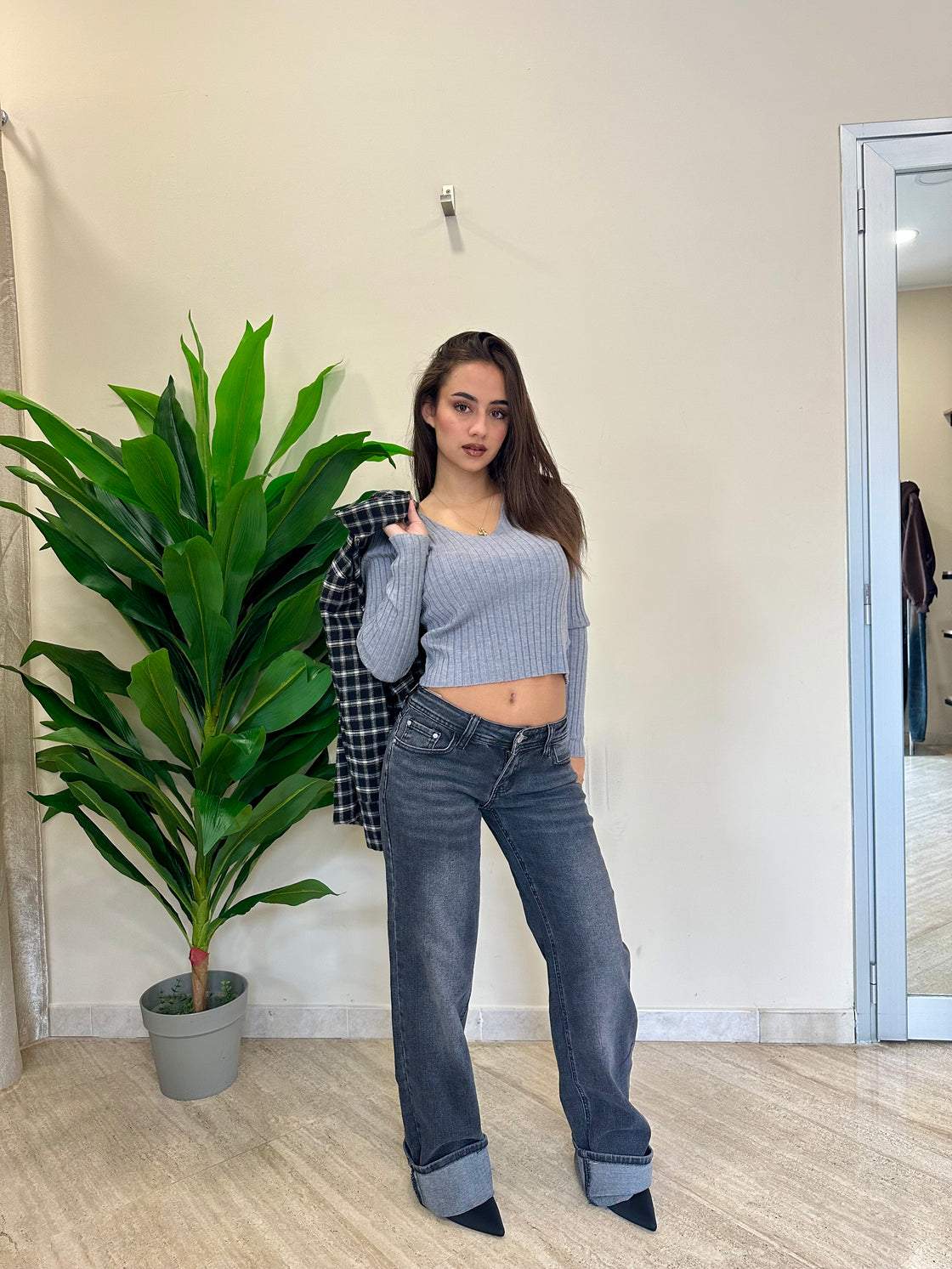 Jeans vita bassa nero