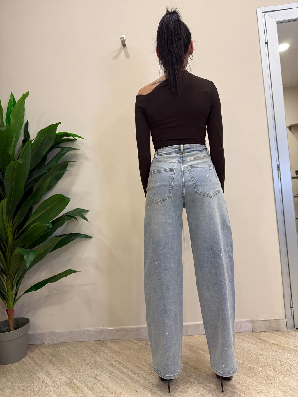 Jeans mod Zara con risvolto