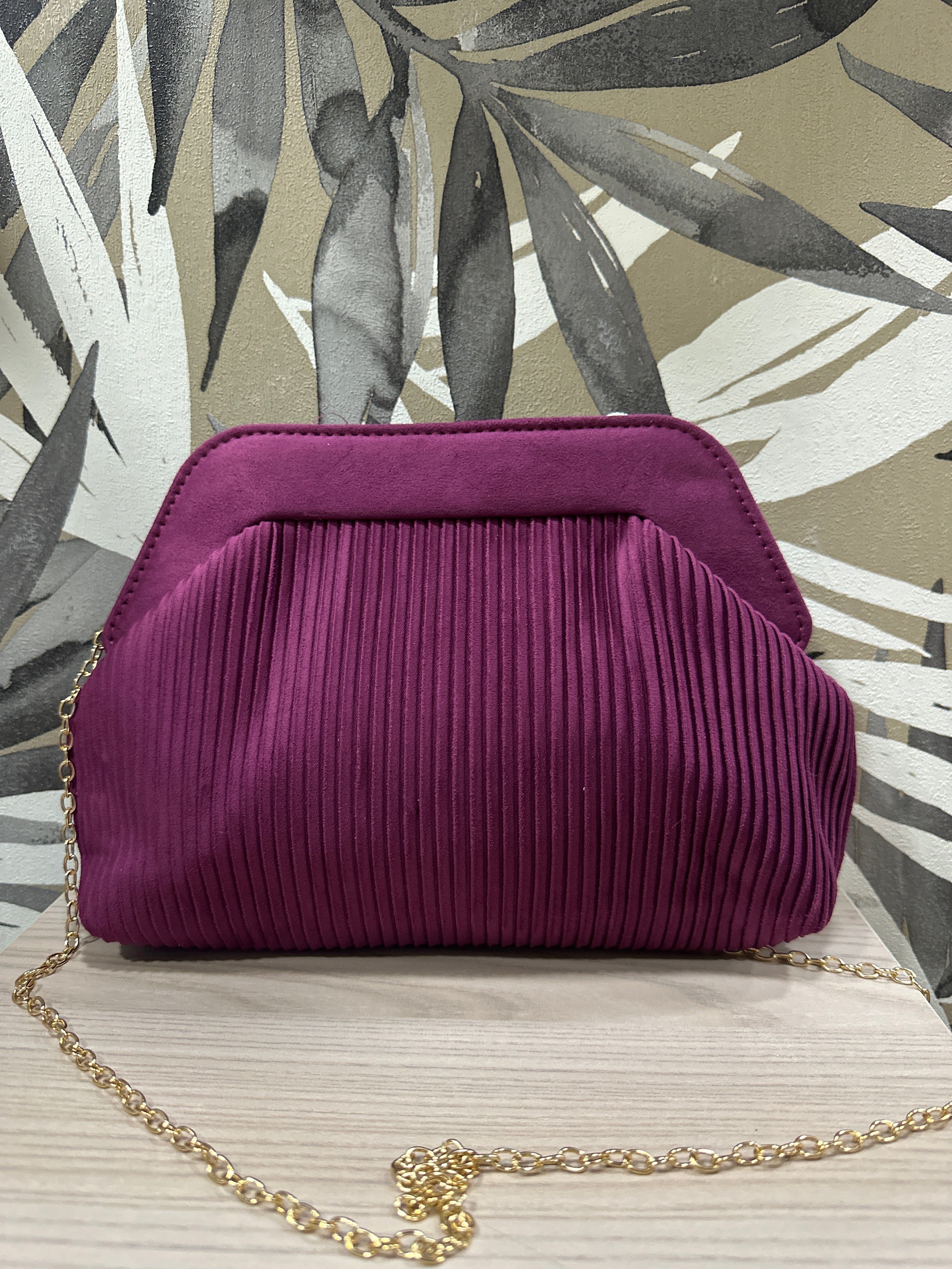 Pochette righe camoscio