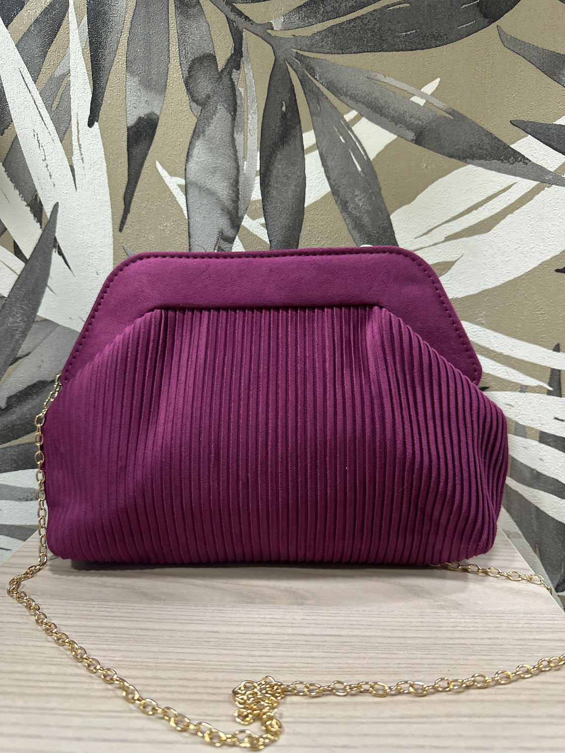 Pochette righe camoscio