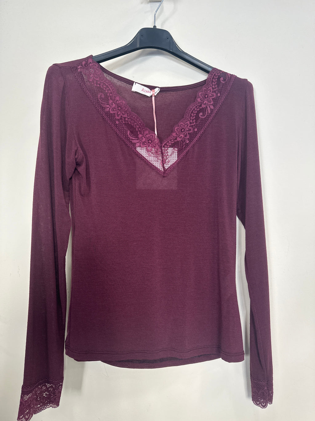 Maglia scollo V pizzo