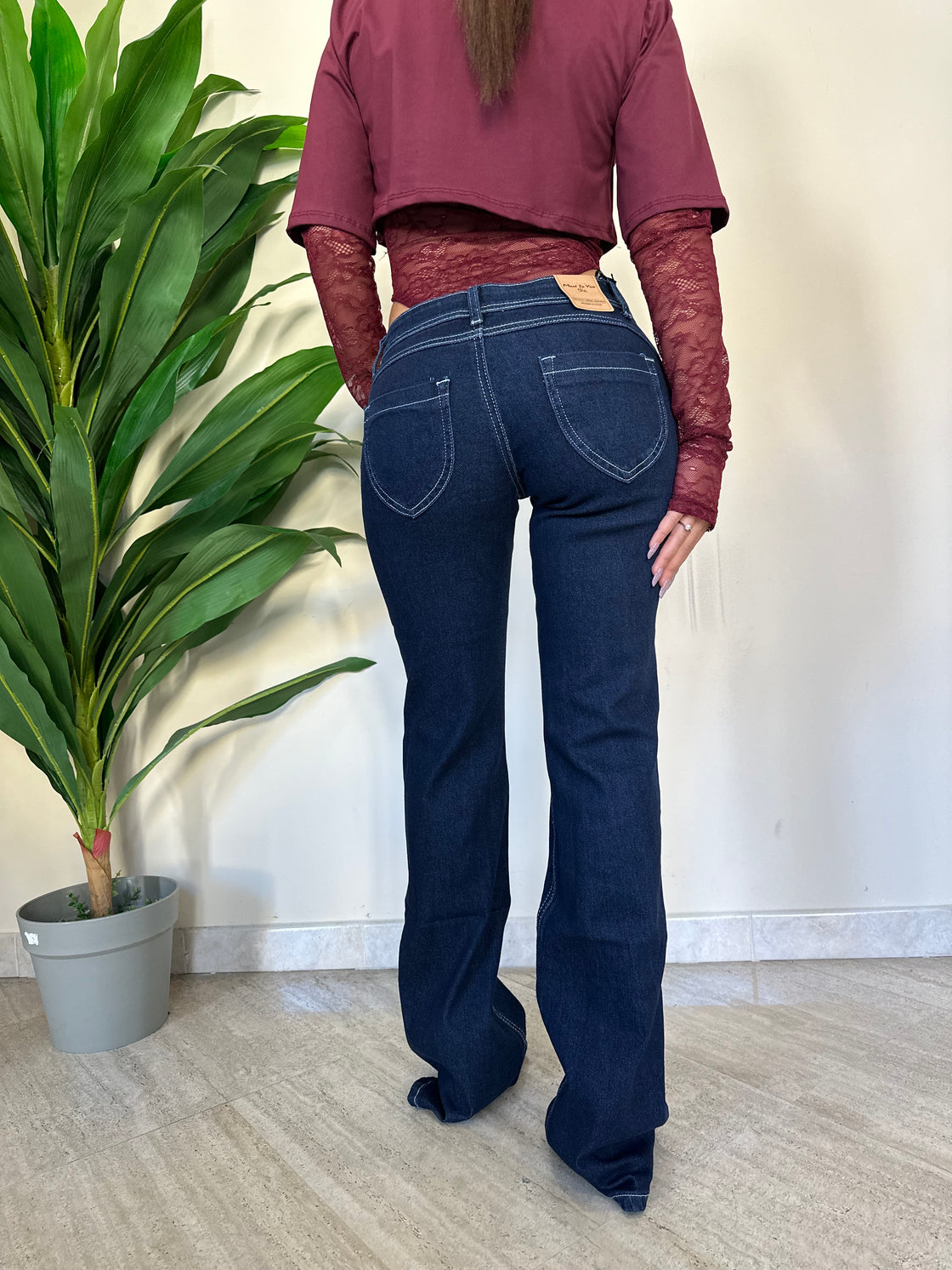 Jeans vita bassa scuro