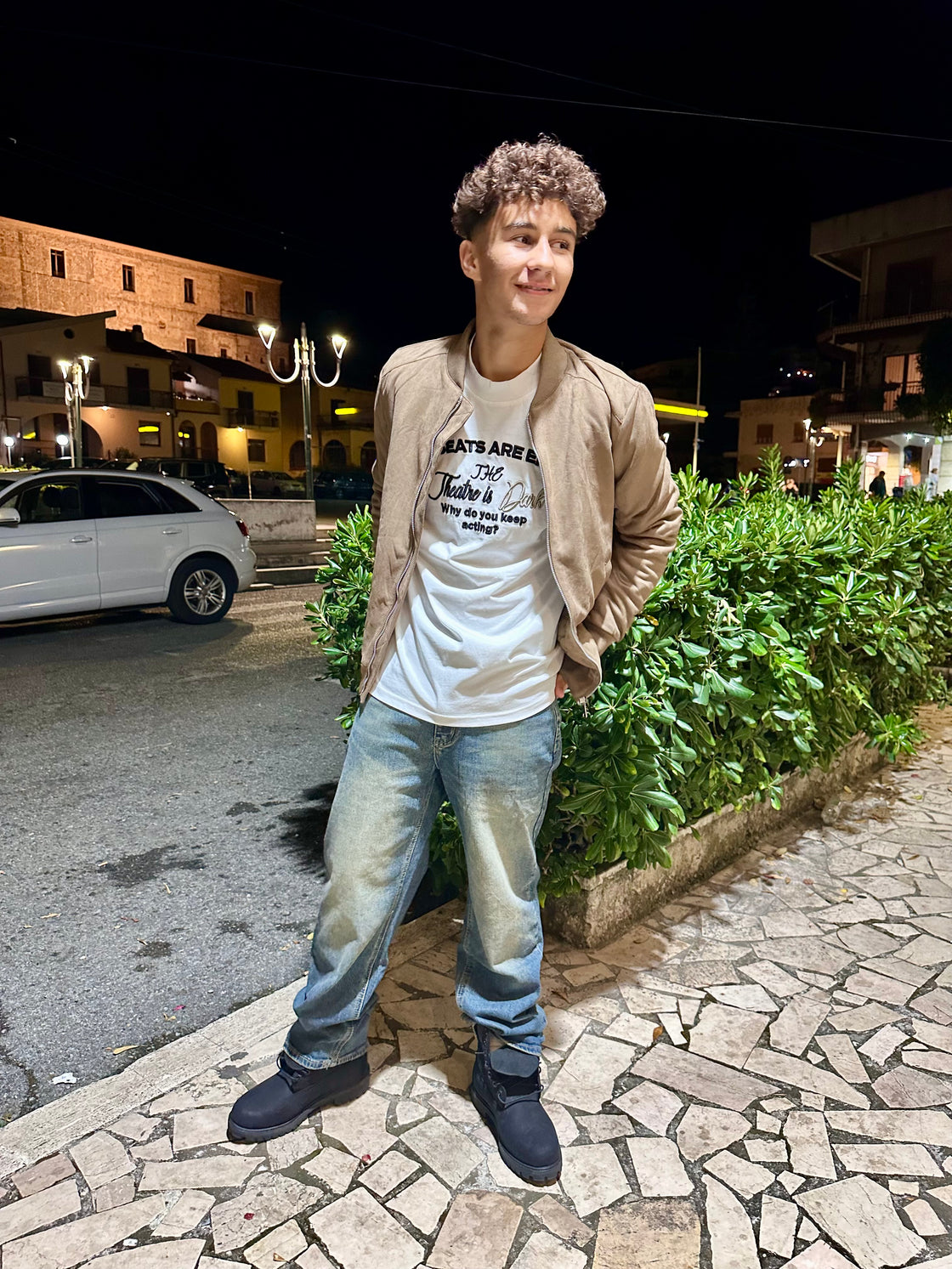 Giubbino camoscio beige