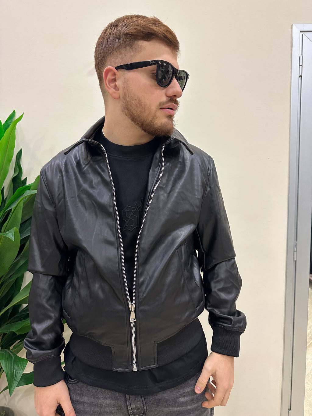 giubbino ecopelle uomo