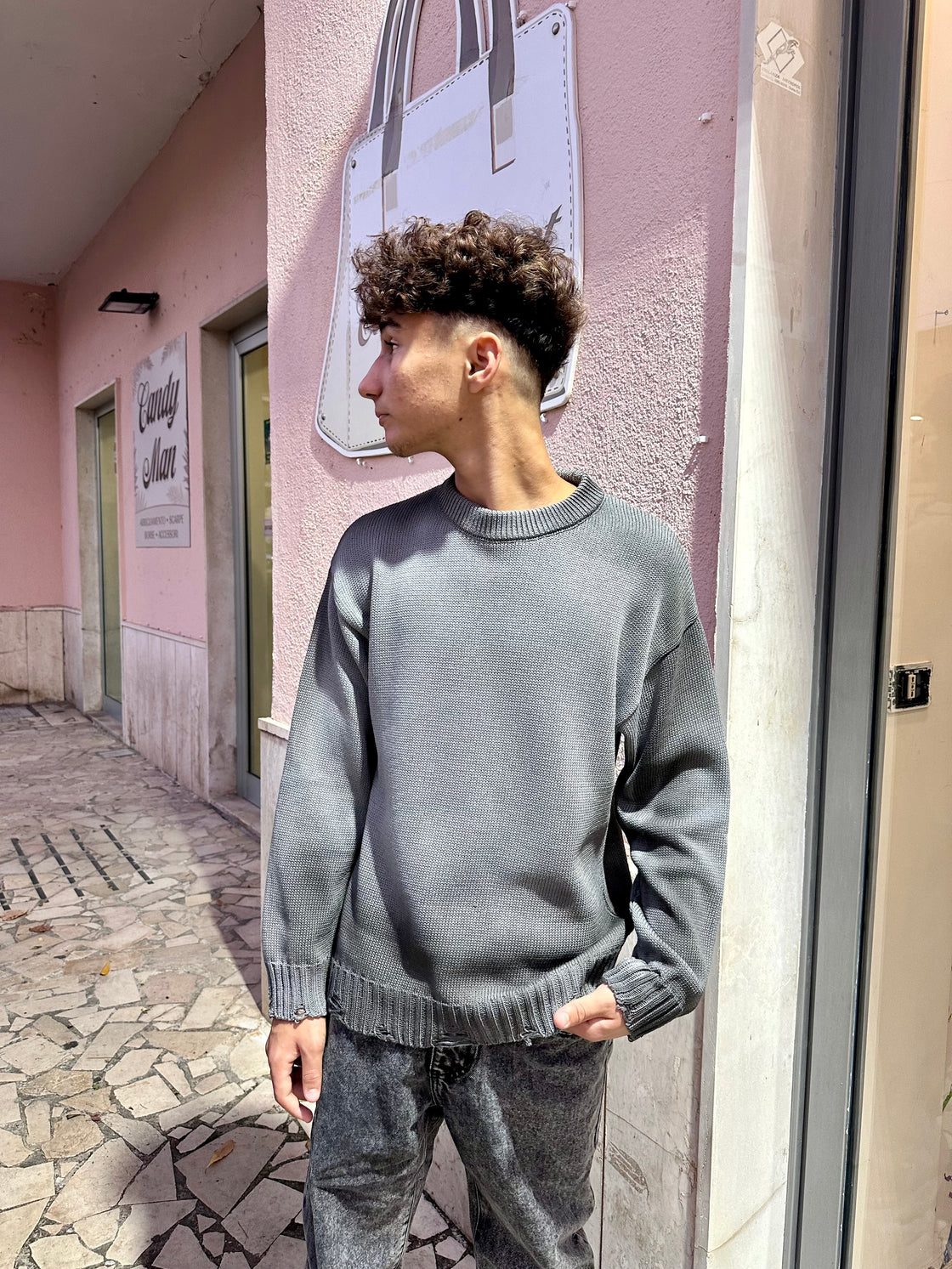 Maglioncino sfumato grigio