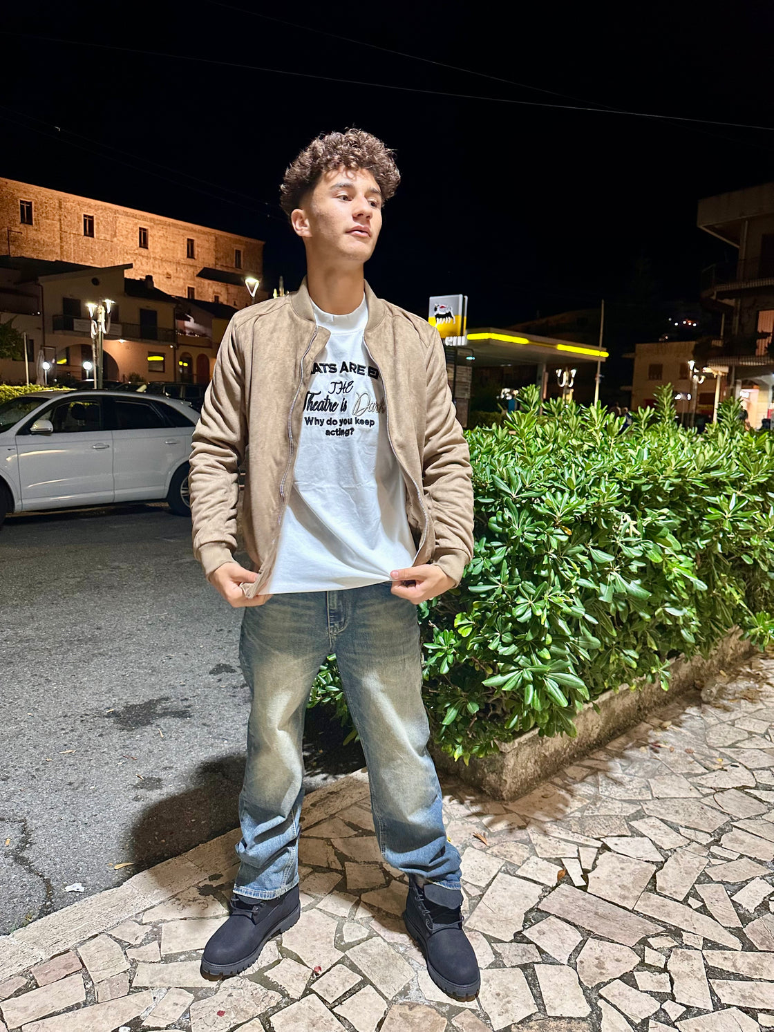 Giubbino camoscio beige